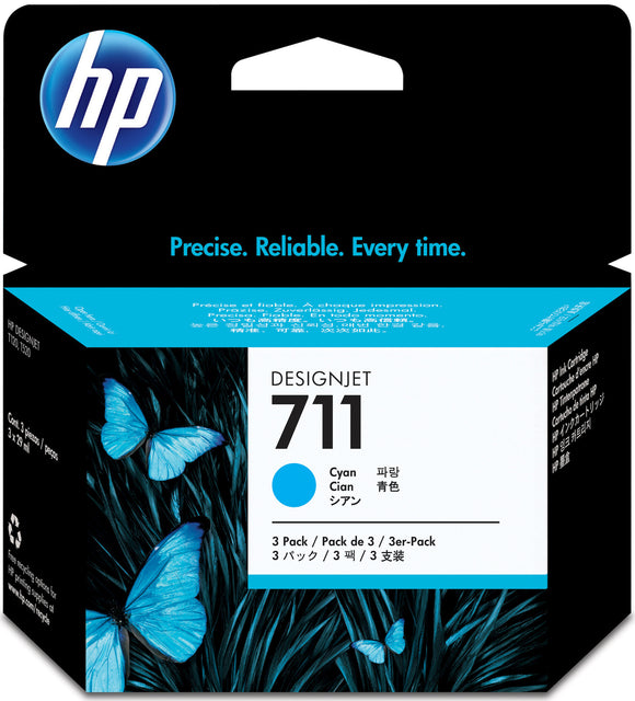 HP 711 - CZ134A - Cyan Ink Cartridge (3pcs of 29ml) - (price as of 0622)