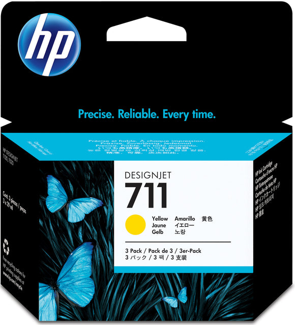 HP 711 - CZ136A - Yellow Ink Cartridge (3pcs of 29ml) - (price as of 0622)