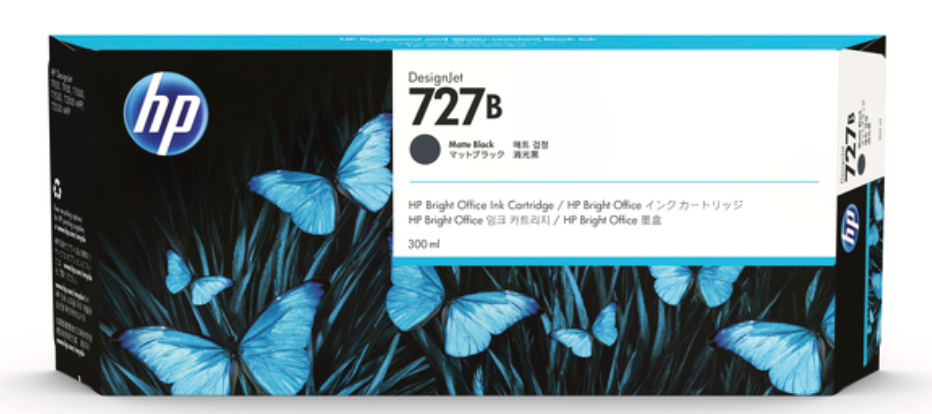HP DesignJet 727B マットブラック 300ml HP 727B インクカートリッジ（大容量） マットブラック(3WX19A