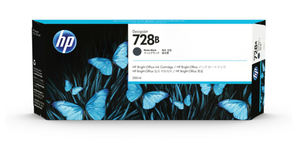 HP 728B Matte Black Ink Cartridge 300ml - 3WX30A (price as of 0622)