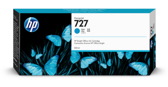 HP 727 Cyan Ink Cartridge (300ml) F9J76A - (price as of 0622)